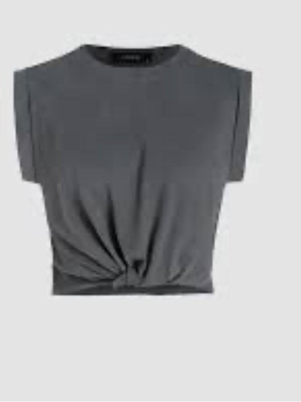 Cider Charcoal Tye Waist Cropped Muscle Sleeveless Tee